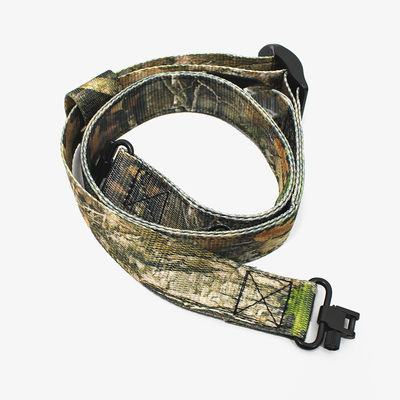 1.25 Inch Canvas Rifle Sling Durable Camo Webbing Black Leather Rifle Sling