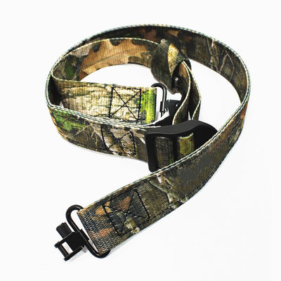 1.25 Inch Canvas Rifle Sling Durable Camo Webbing Black Leather Rifle Sling