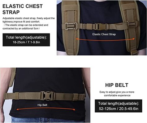 Military Style Waterproof Tactical Backpack Tan Color Molle Tactical Backpack