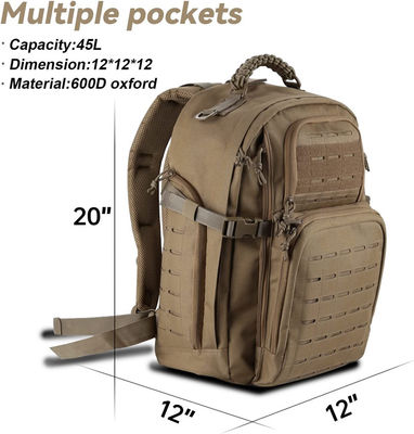 45L Military Tactical Backpack Portable Camping Travel Hiking Backpack