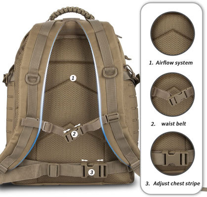 45L Military Tactical Backpack Portable Camping Travel Hiking Backpack