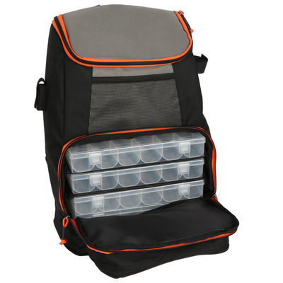 Orange Fishing Tackle Backpack Holds 3 Medium Boxes Bag Cooler Ice Chest Rod Holder