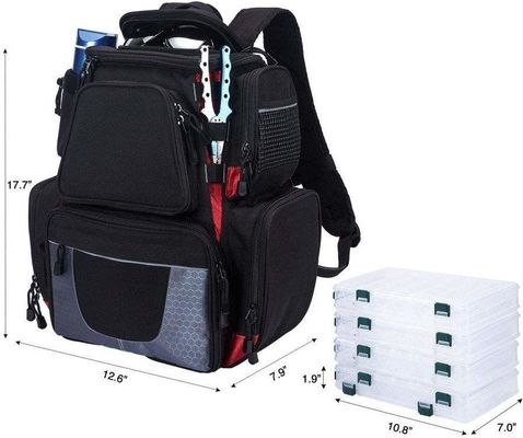 Waterproof Large Fishing Tackle Backpack With 4 Trays