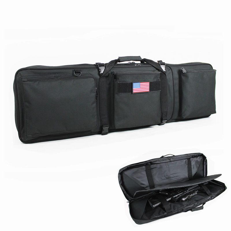 600D Polyester Tactical Gun Bag Custom Black 42 Double Rifle Bag