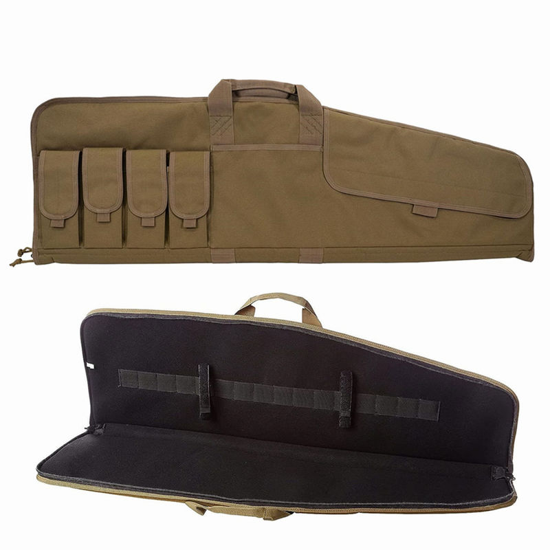 42" Tactical Gun Bag Single Rifle Case Padded Compartment Lockable Zipper 600d Polyester